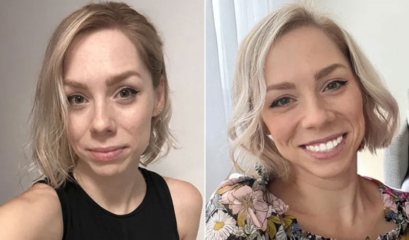 Happy customer with bright smile